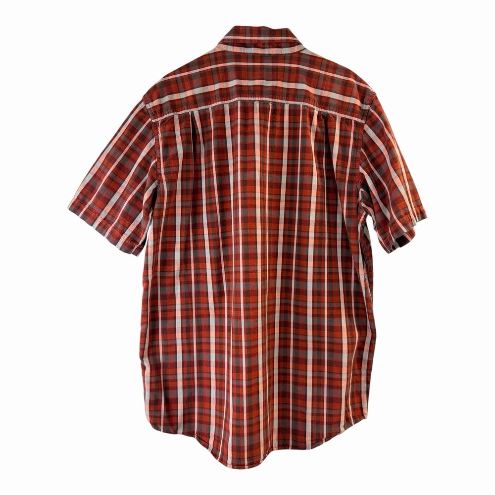 Carhartt Men's LT Loose Fit Plaid Short Sleeve Button Down Cotton - Picture 3 of 7